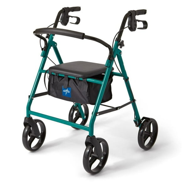 Medline Basic Steel Rollator with 8" Wheels, Green