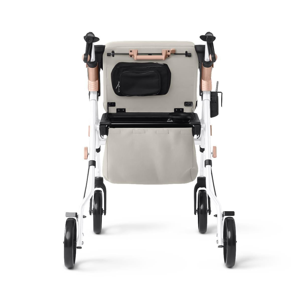 Medline Empower Rollator with Microban-Treated Touch Points and Seat, White