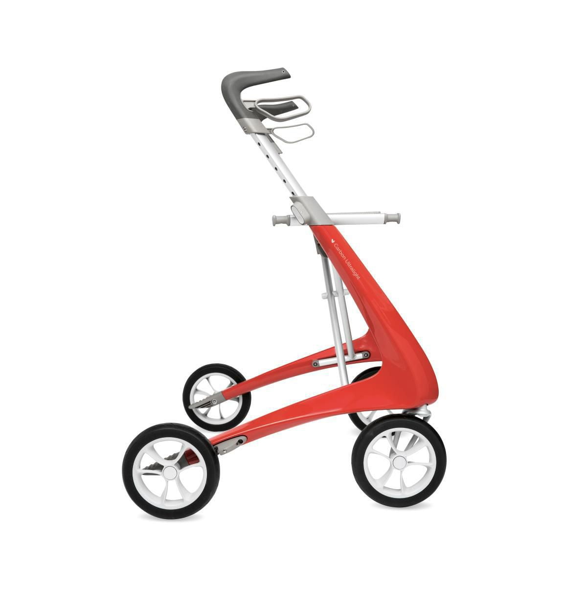 Medline Carbon Fiber Rollator with 18.5" W x 24" H Comfort Seat, Red