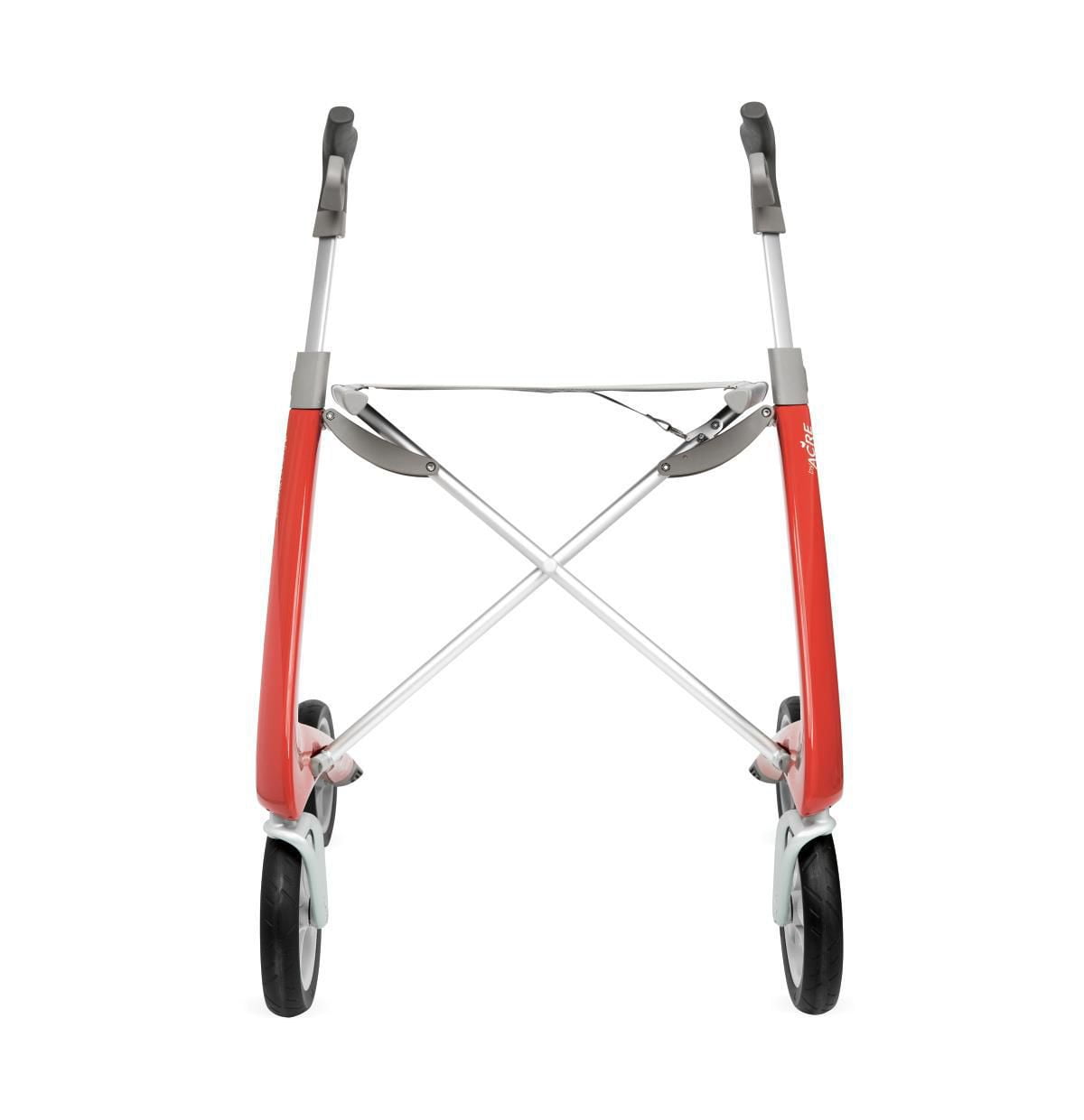Medline Carbon Fiber Rollator with 18.5" W x 24" H Comfort Seat, Red