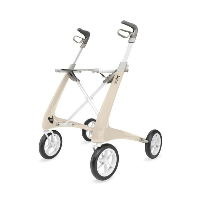 byAcre Carbon Fiber Rollator with 16.1" W x 22" H Compact Seat, White