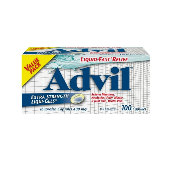 Advil Extra Strength Liqui-Gels for Headaches, Migraines, and Pain Relief, 100 Count
