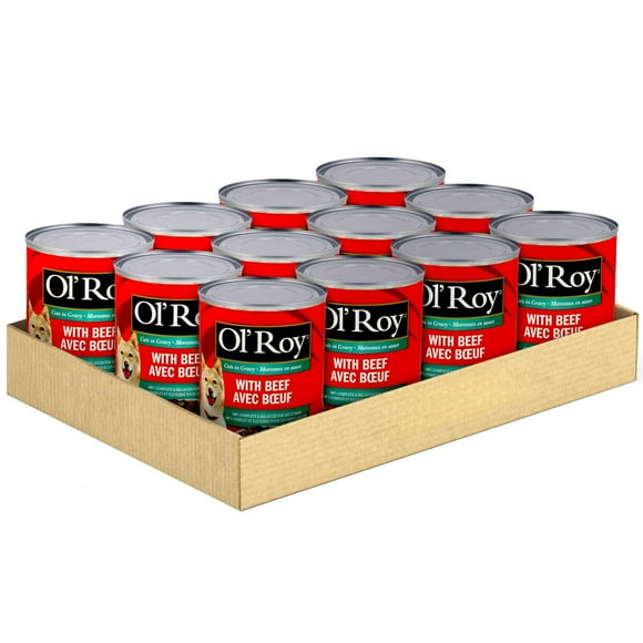 Ol' Roy Ol'Roy with Beef Cuts in Gravy Dog Treats, Value Pack, 12 Cans x 374 g