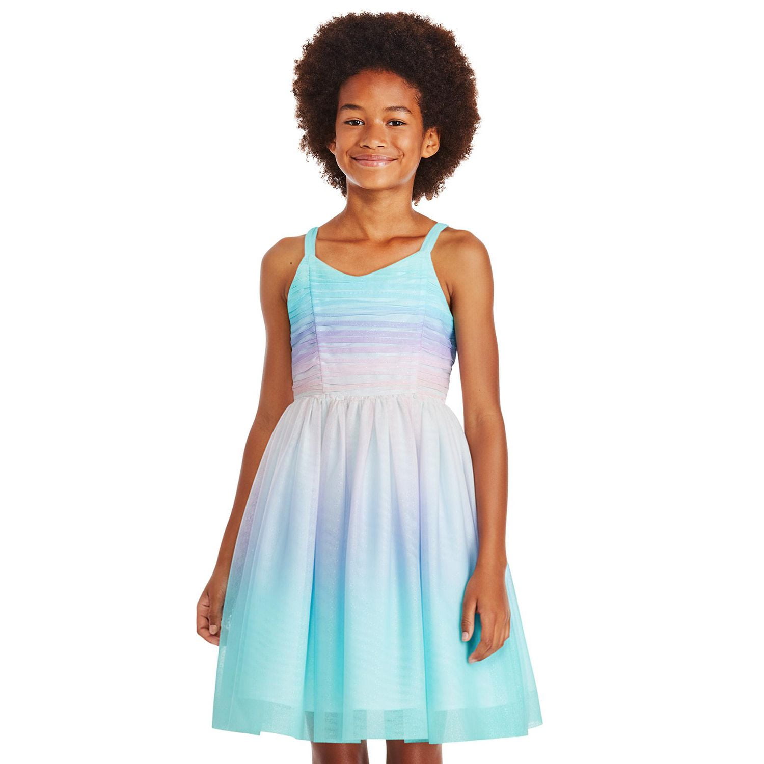 Robe arc-en-ciel en maille George pour filles
