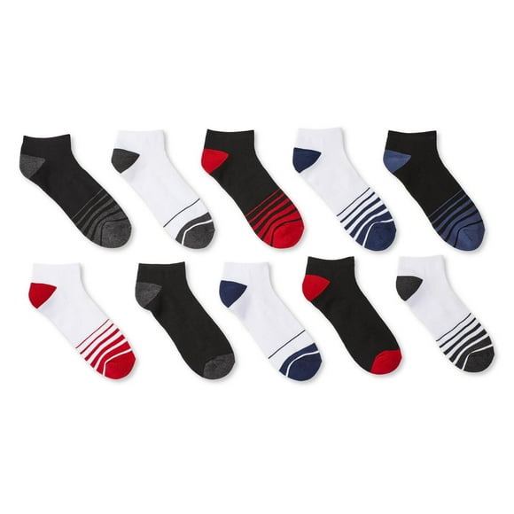 Athletic Works Men's Low-Cut Socks 10-Pack