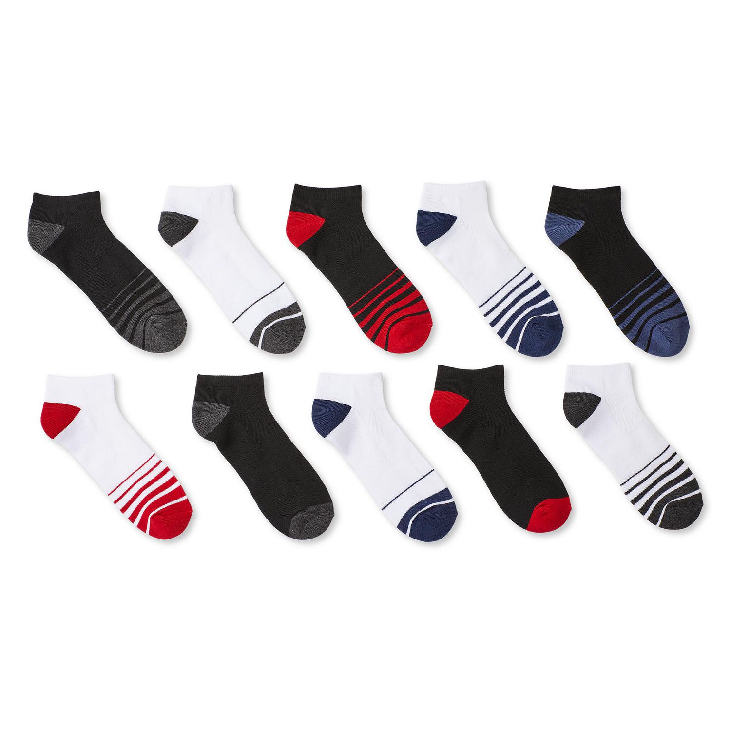 Athletic Works Men's Low-Cut Socks 10-Pack