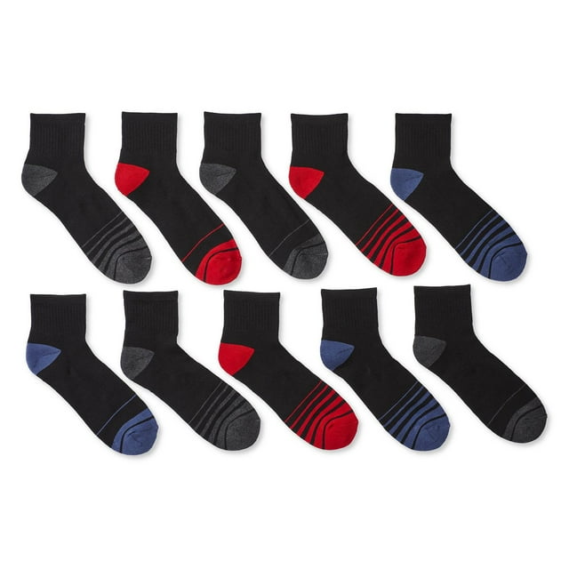 Athletic Works Men's Anklet Socks 10-Pack
