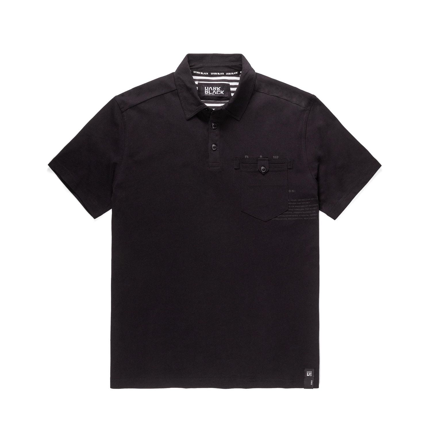 Dark Black Men s Short Sleeve Polo with Pockets Walmart