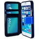 Étui portefeuille d'Exian pour iPhone 6 Plus - rayures bleues et vertes – image 3 sur 3