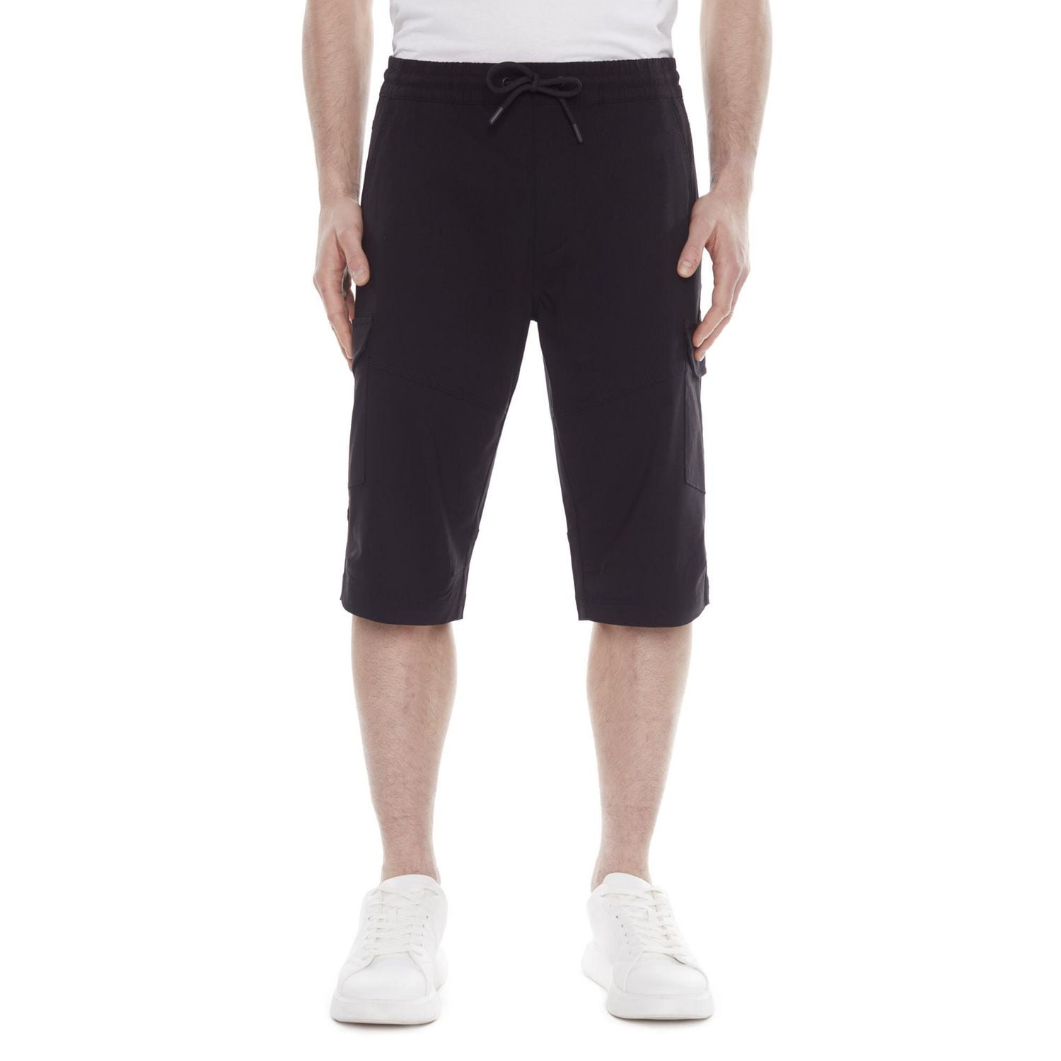 Dark Black Men's  PULL ON  Cargo Capri Short