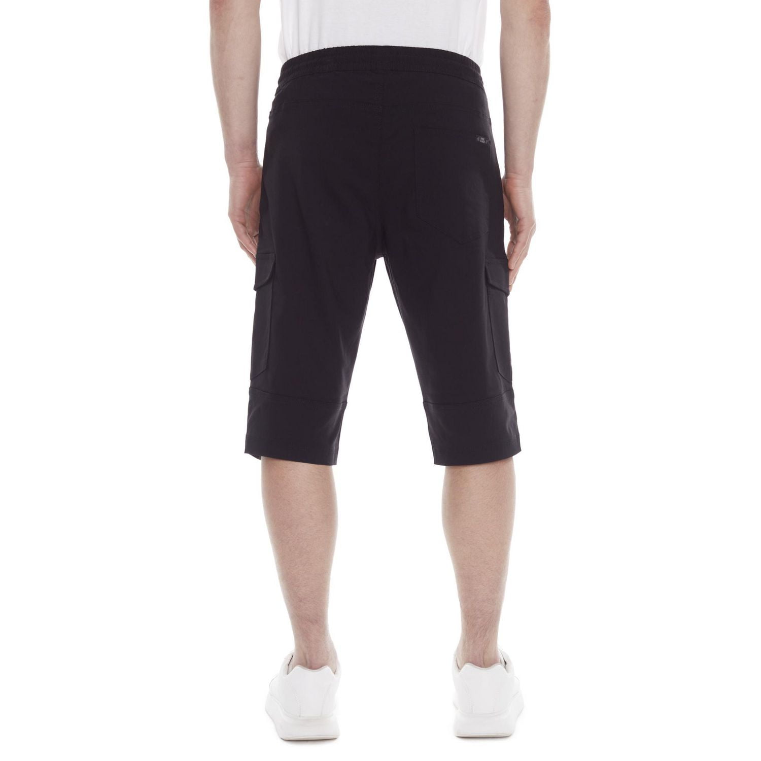 Dark Black Men's  PULL ON  Cargo Capri Short