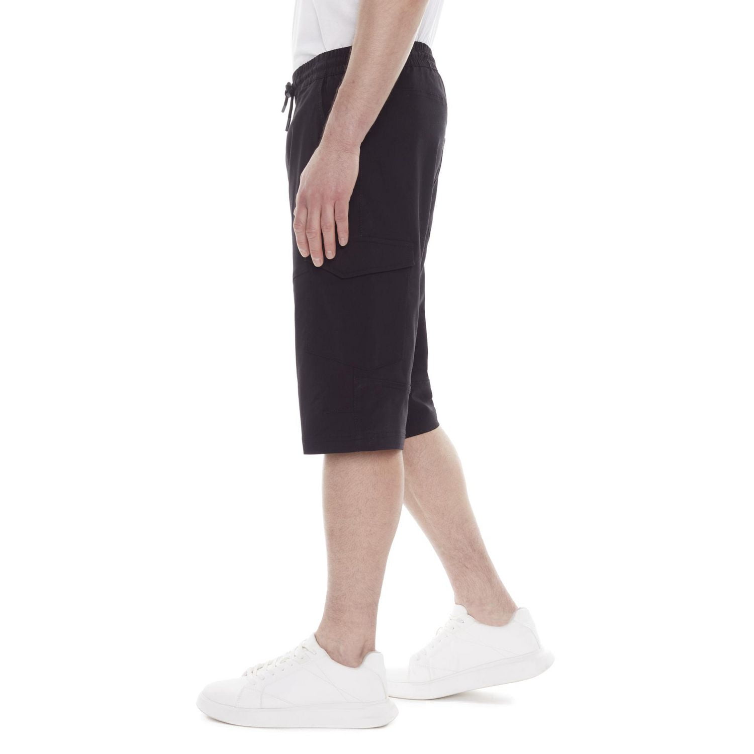 Dark Black Men's  PULL ON  Cargo Capri Short