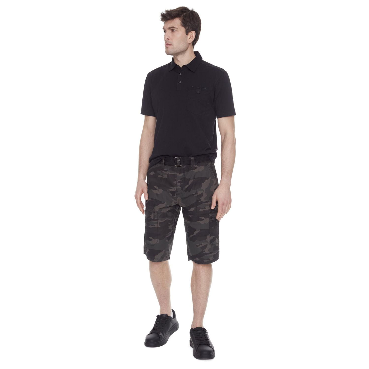 Short Capri camouflage pour homme de Dark Black