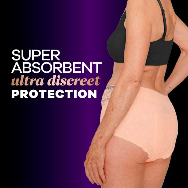 Always Discreet Boutique Incontinence and Postpartum Underwear for Women,  Maximum Protection, S/M, Rosy, 20CT 