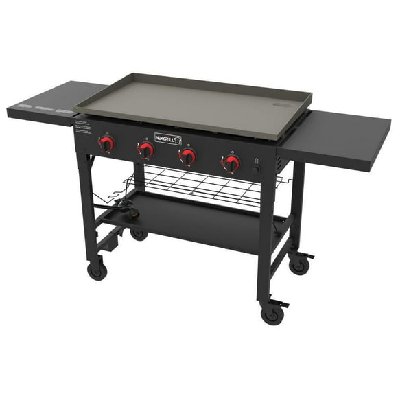 Nexgrill Four Burner Propane Gas Grill in Black with Griddle Top