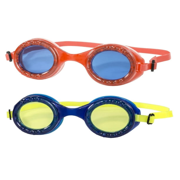 Lunettes de natation Dolfino pour enfants en paq.de 2 bleu marine / rouge