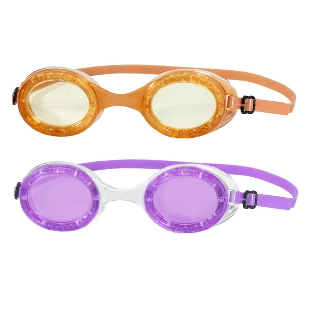 Lunettes de natation Dolfino pour enfants, paquet de 2 orange / violet