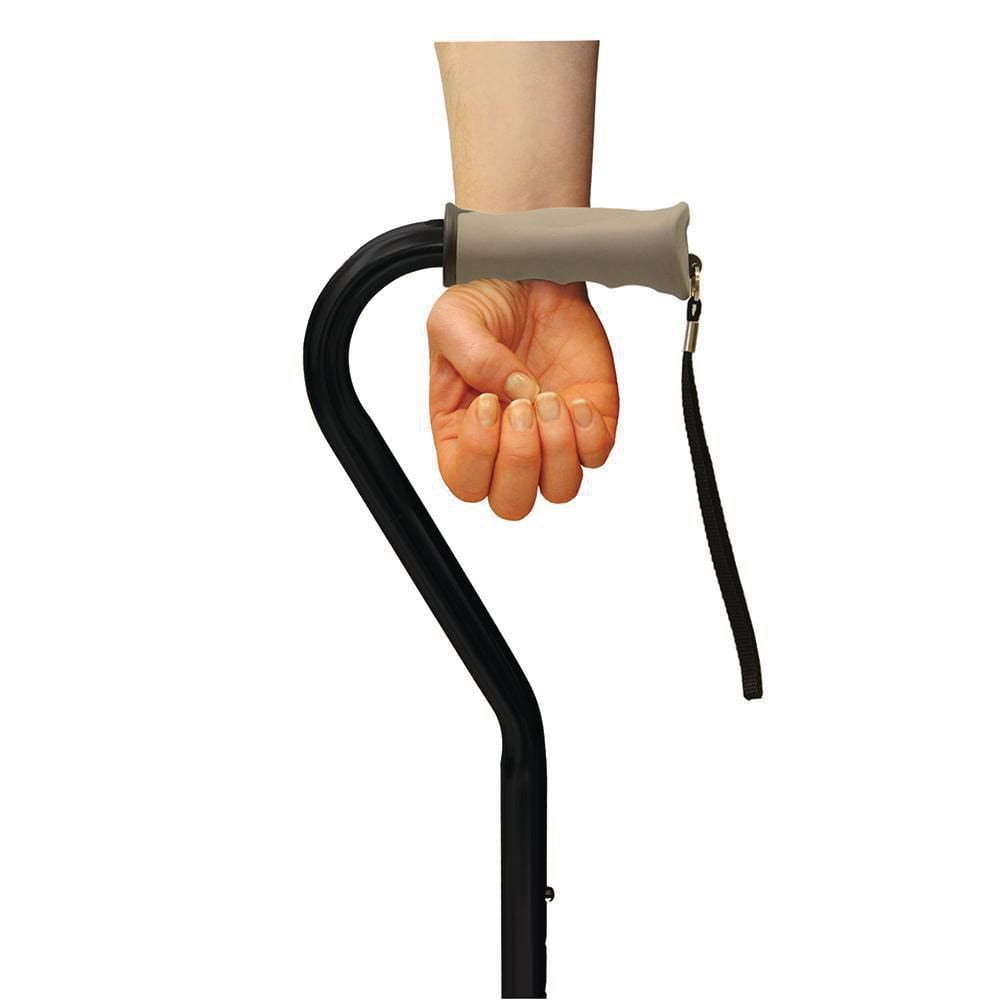 Canne réglable avec poignée excentrée et crampon à glace