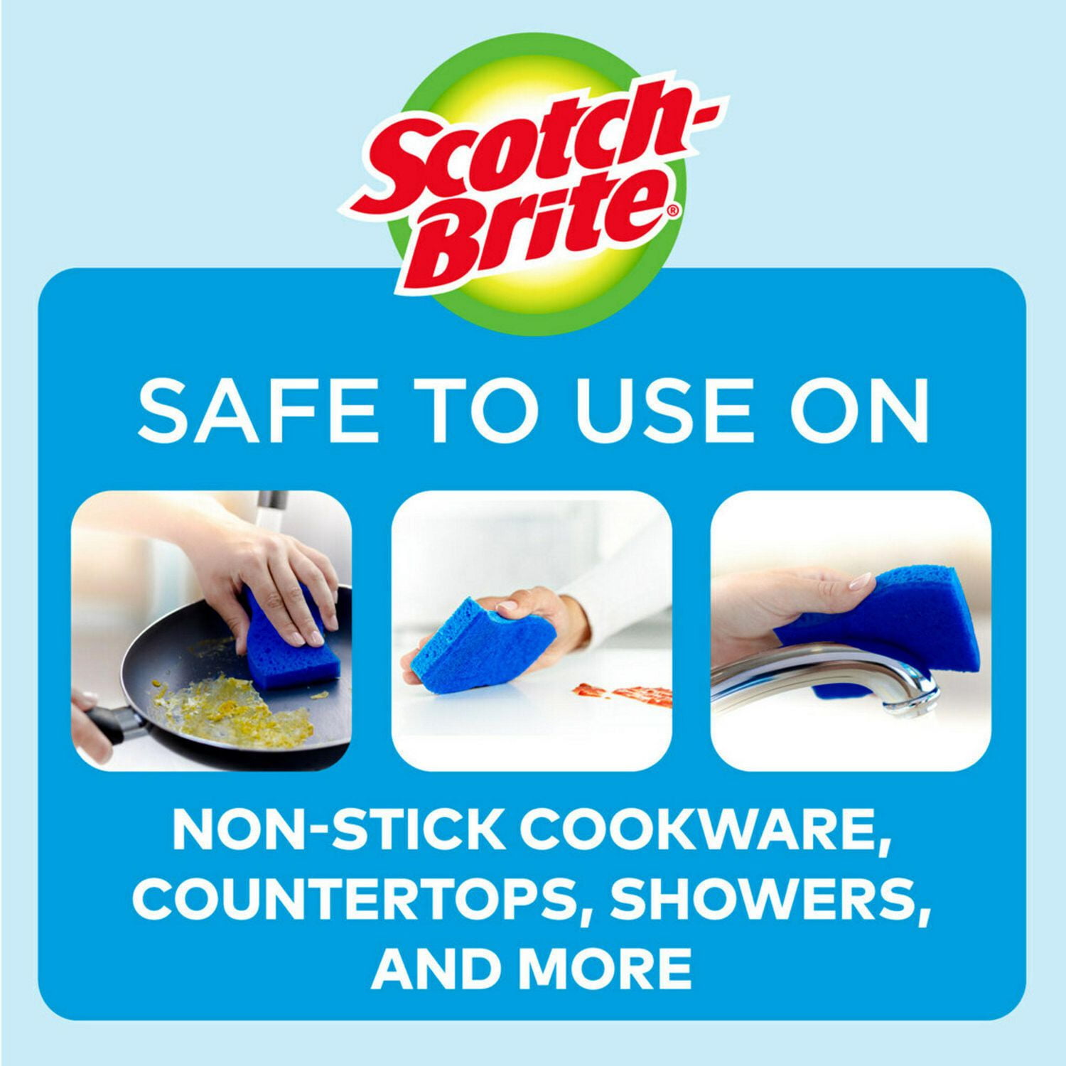 Scotch-Brite® No-Scratch Scrub Sponge, Pack of 3