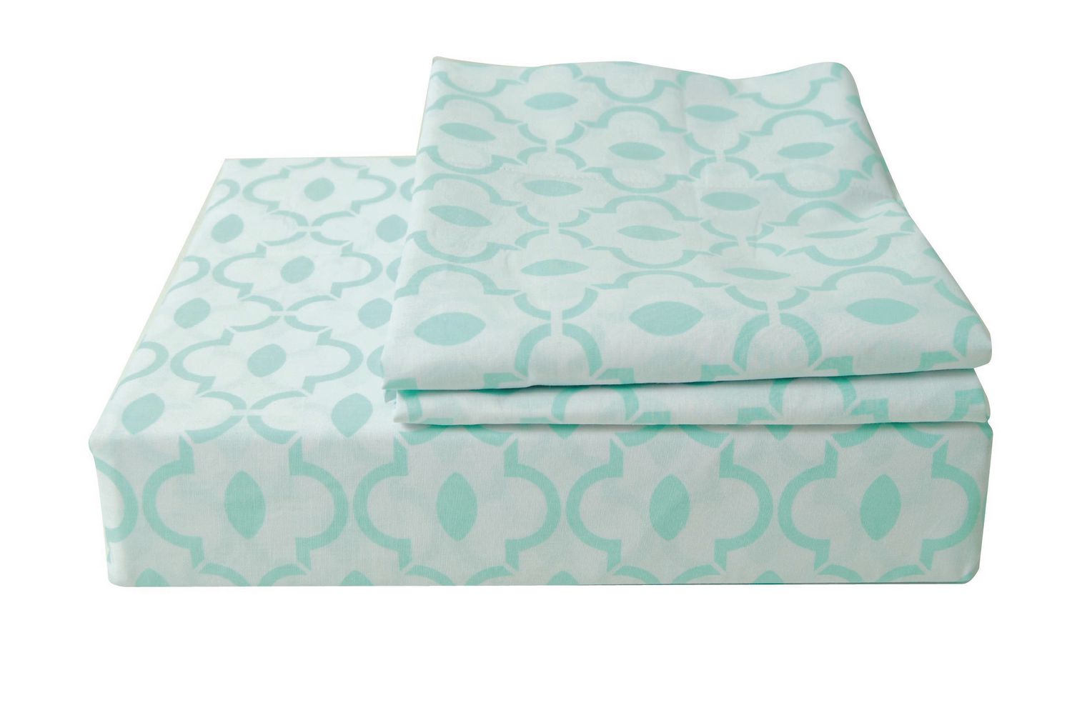 JH Kids CL 200 Thread Count Cotton Sheet Set Aqua Lattice (Twin ...