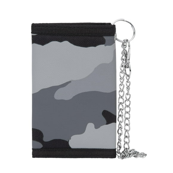 R70 Men's Trifold Nylon Green Wallet with Chain