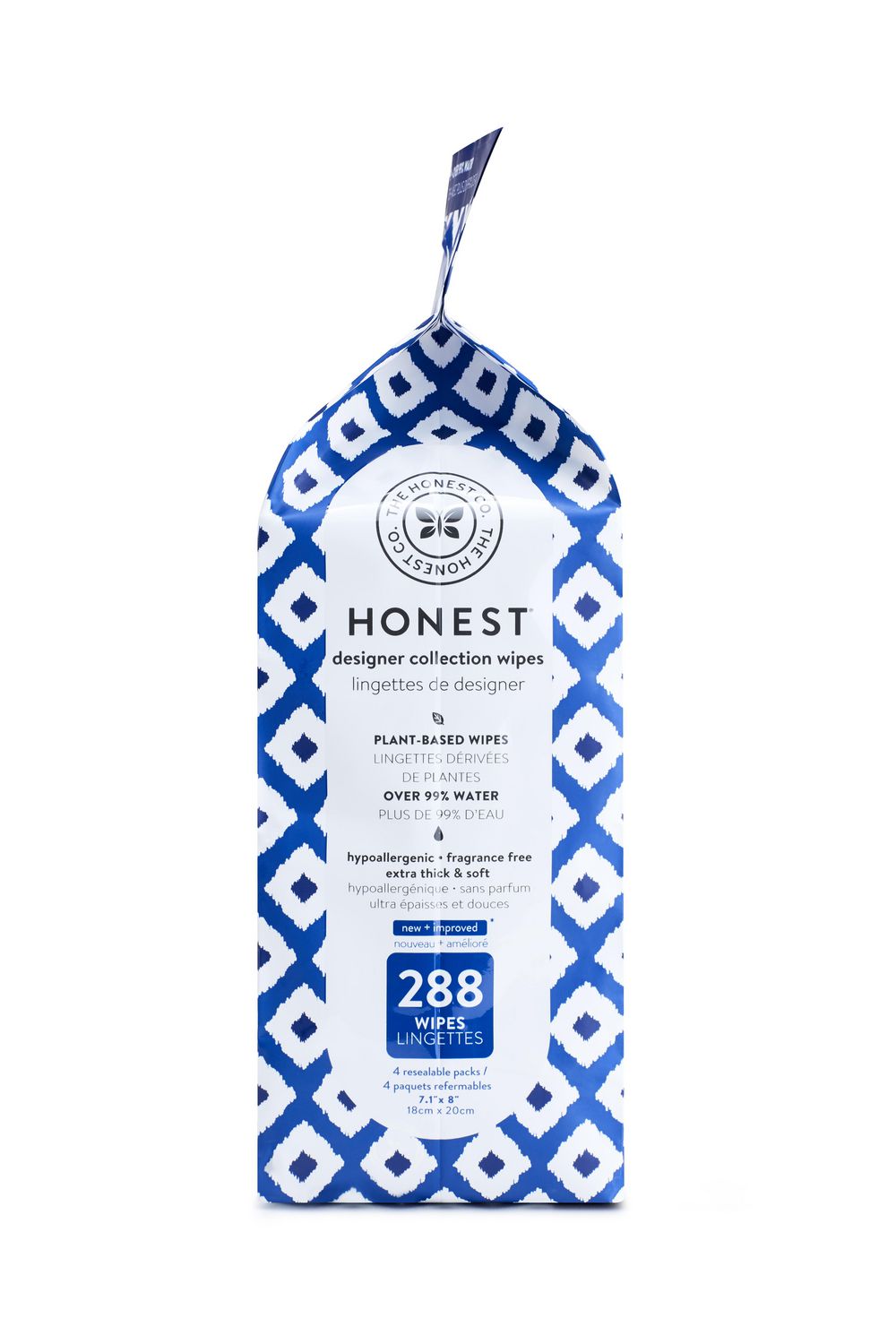 The Honest Company Wipes 288 CT Pattern Play - Hypoallergenic