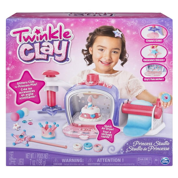 Twinkle Clay – Studio de princesse, pour créer des accessoires en argile scintillante séchant à l'air, à partir de 4 ans
