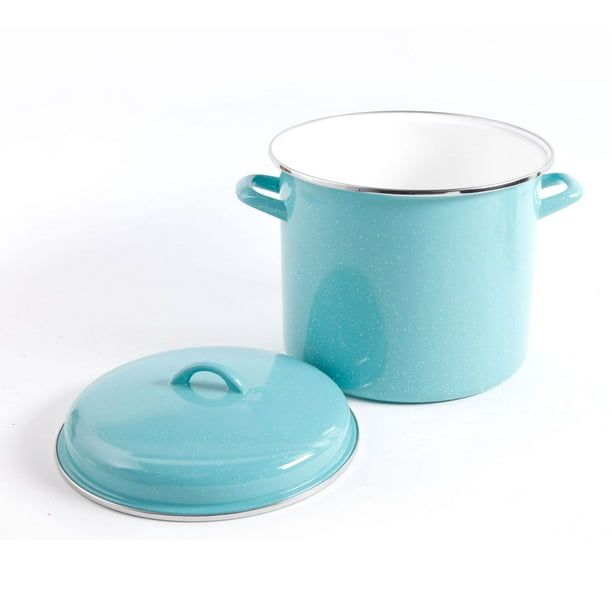 The Pioneer Woman Vintage Speckle 12-Quart Stock Pot with Hollow Side  Handles - Walmart.com