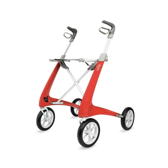 byAcre Carbon Fiber Rollator with 16.5" W x 24" H Regular Seat, Red
