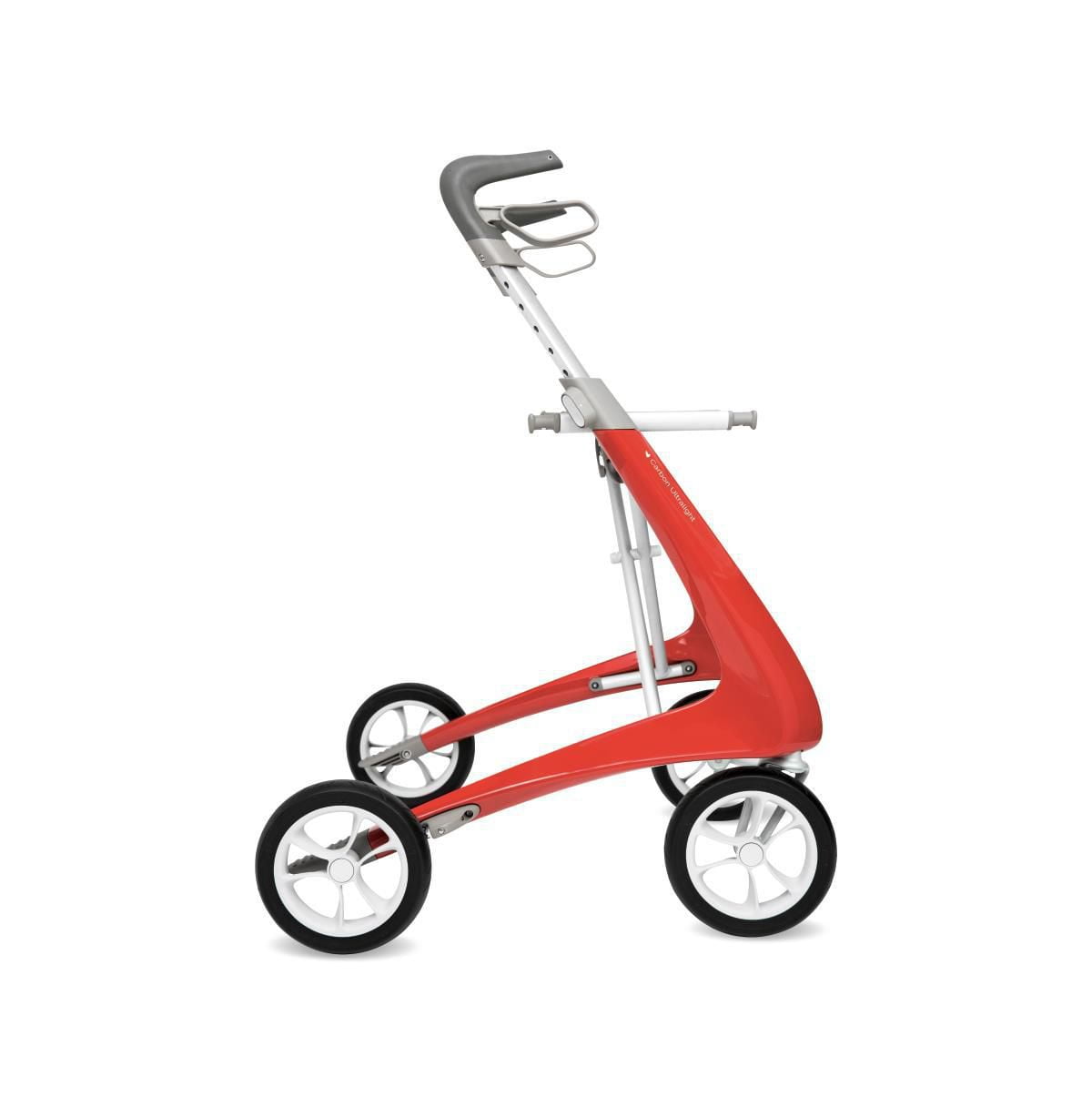 Déambulateur en fibre de carbone byAcre avec siège standard (16,5 po l x 24 po H), rouge