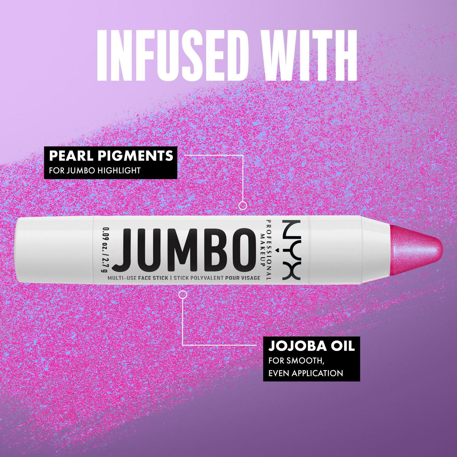 NYX PROFESSIONAL MAKEUP, Jumbo Multi-Use Face Stick, Highlighter, Pearl  Finish, Vegan Formula - Blueberry Muffin, Ultra-smooth, pearl finish stick