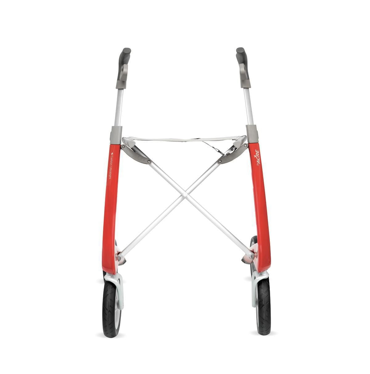 Déambulateur en fibre de carbone byAcre avec siège standard (16,5 po l x 24 po H), rouge