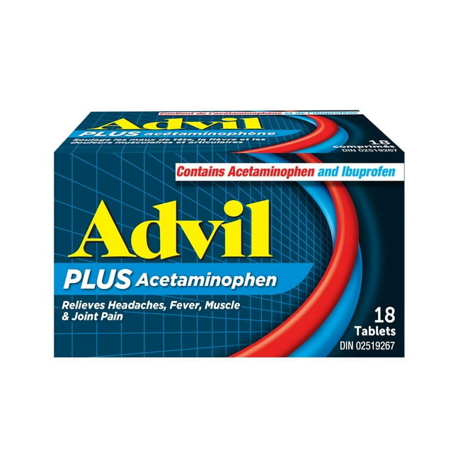 Advil Plus Acétaminophène - 18 Comprimés