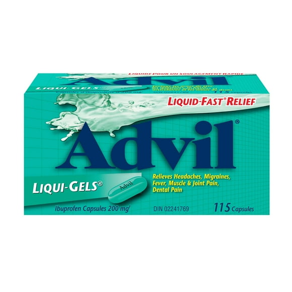Advil Regular Strength Liqui-Gels Ibuprofen Capsules for Headaches and Pain Relief, 200 mg, 115 Count