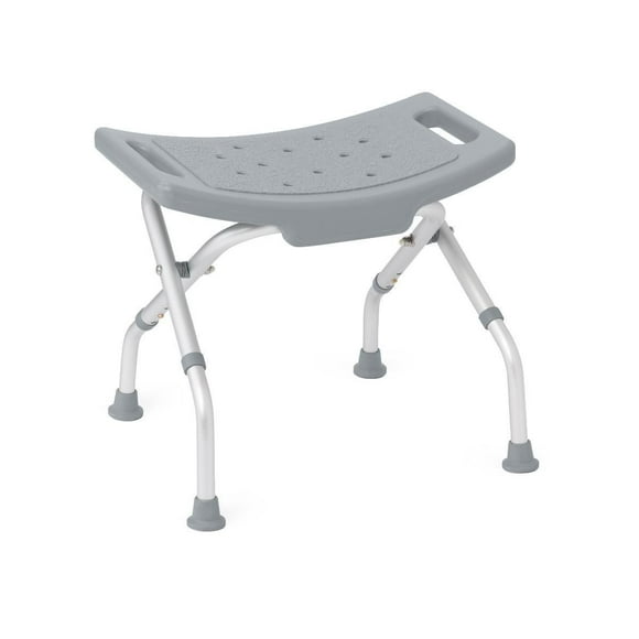 Medline Folding Shower Chair without Back, 14.5"-16" Seat Height, 250 lb. Weight Capacity