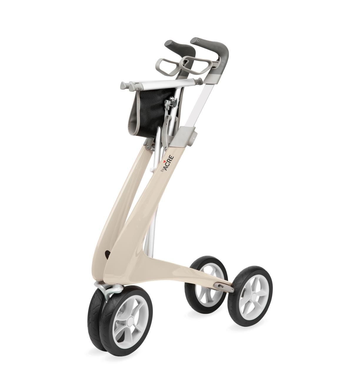 byAcre Carbon Fiber Rollator with 16.5" W x 24" H Regular Seat, White