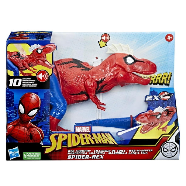 Marvel Spider-Man Dinosaure Spider-Rex de 40,5 cm avec sons et tir de  projectile, jouet de super-héros pour enfants à partir de 4 ans, 