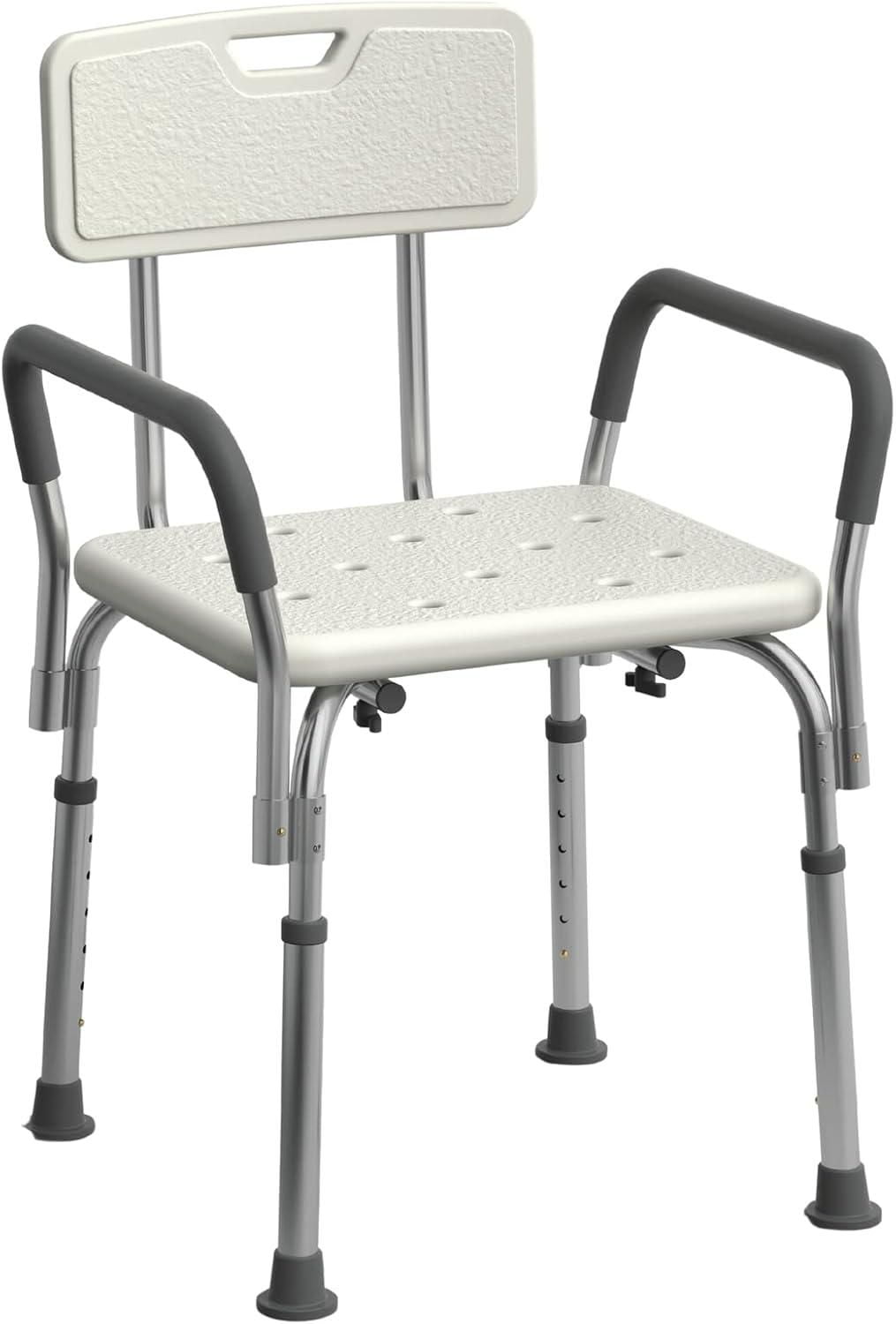Medline Shower Chair Bath Seat with Padded Armrests and Back; Great for Bathtubs; Supports up to 350 lbs