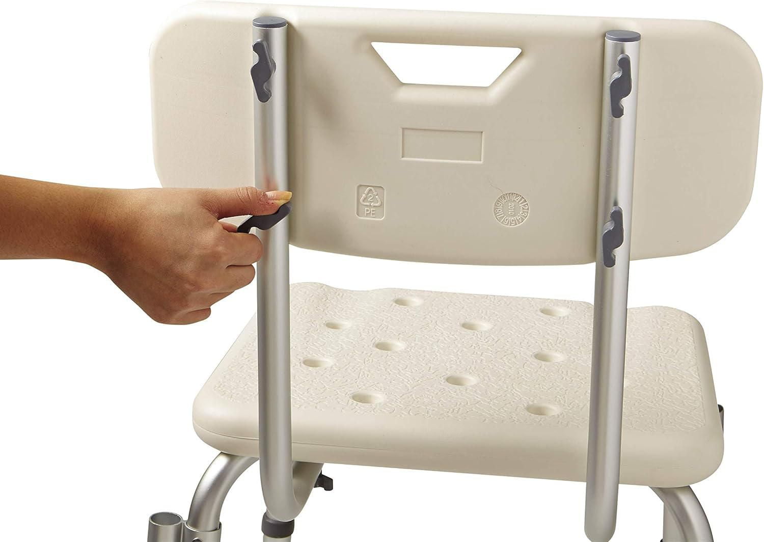 Medline Shower Chair Bath Seat with Padded Armrests and Back; Great for Bathtubs; Supports up to 350 lbs