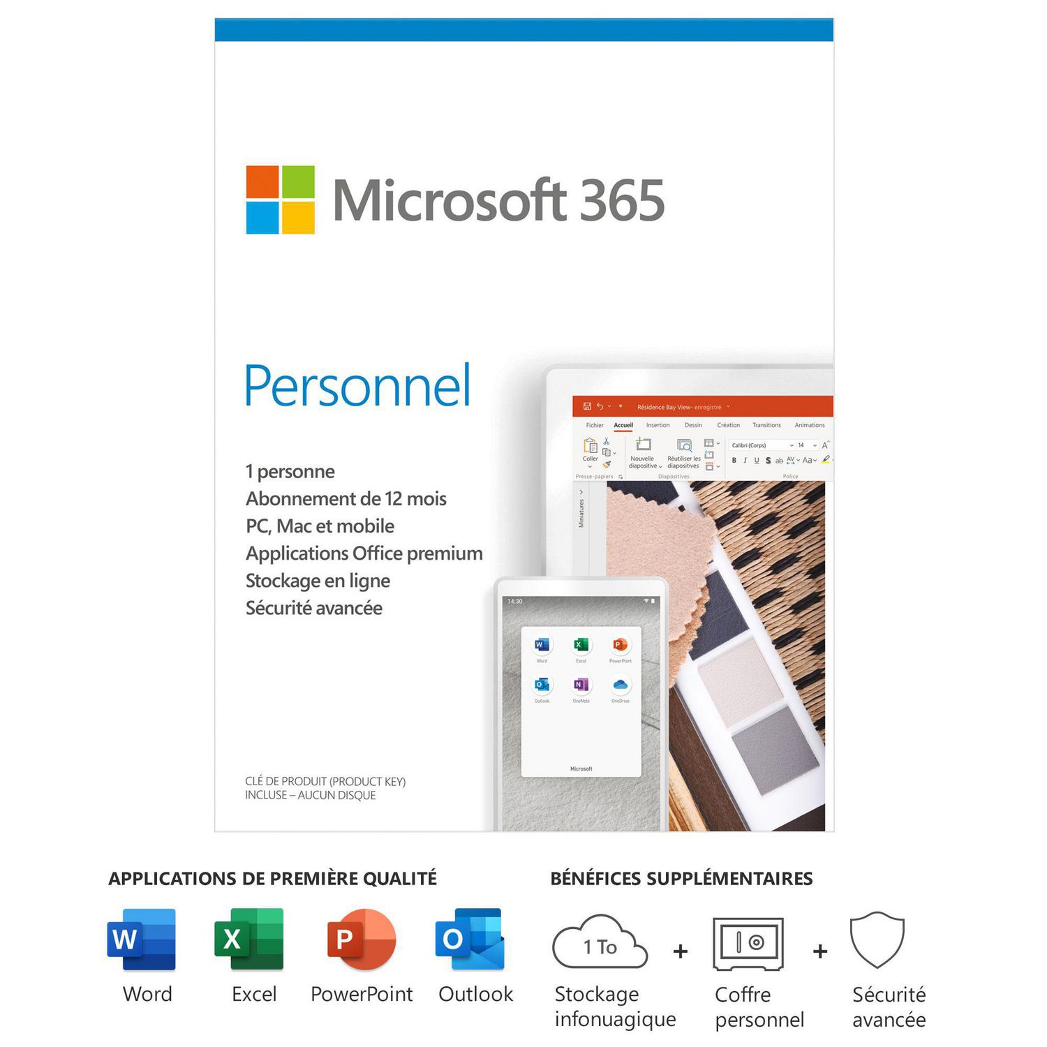 Microsoft 365 Personal French | 12-Month Subscription, 1 person