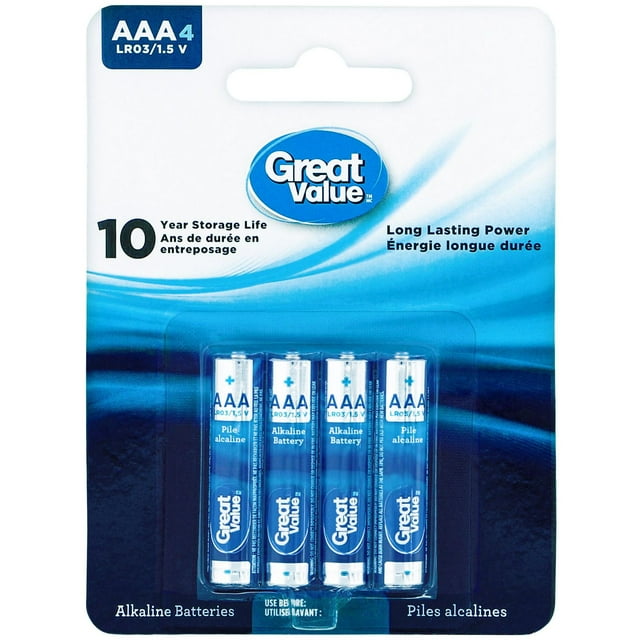 Great Value AAA LR03/1.5 V Alkaline Batteries