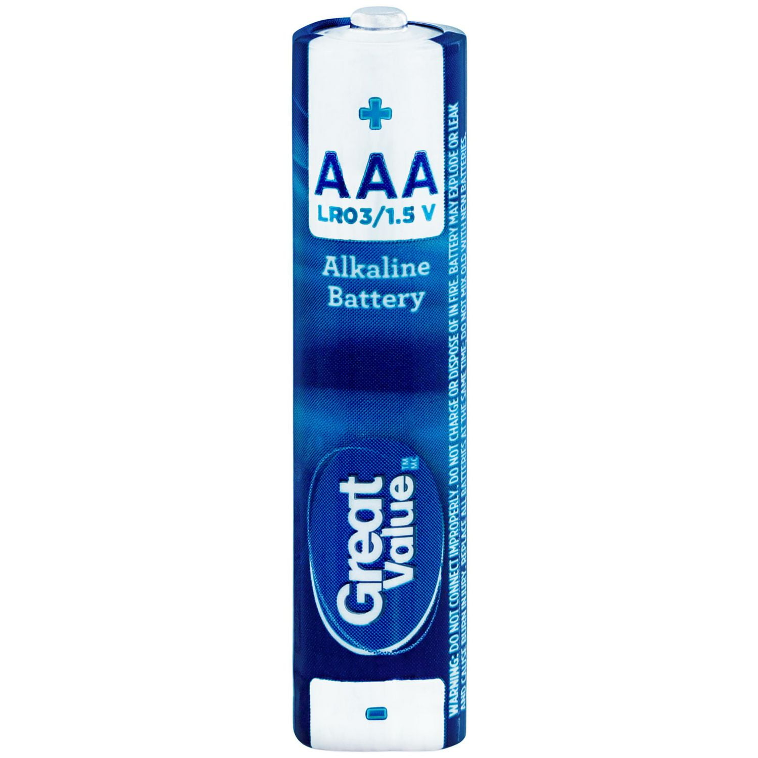 Piles alcalines AAA LR03/1,5 V Great Value Paquet de 4