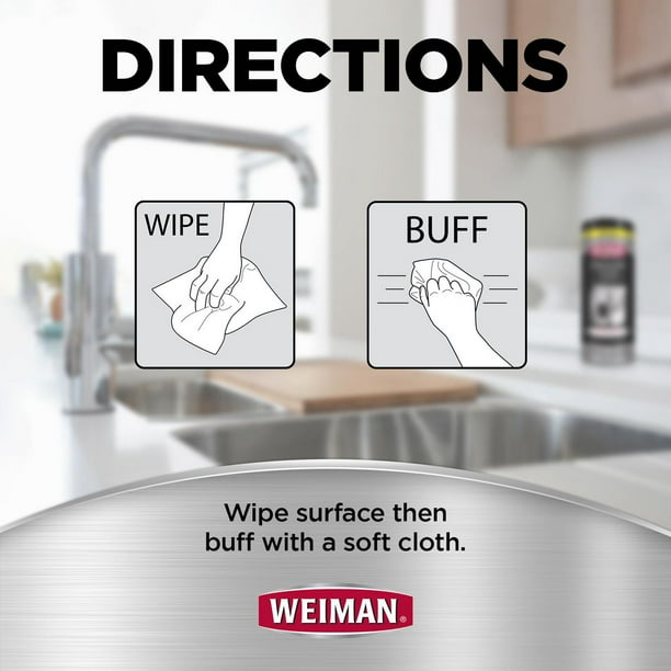 Weiman Stainless Steel Cleaning Wipes, 30 Count 