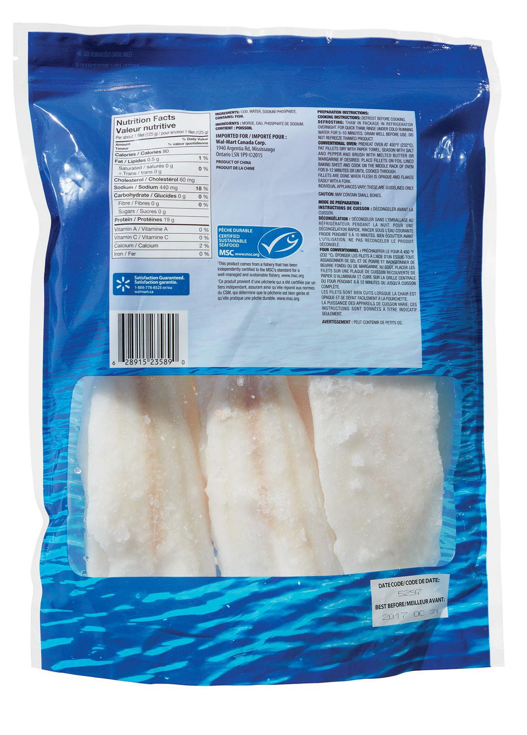 walmart frozen cod fish