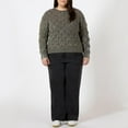 thumbnail image 2 of Devoted Women's Plus Size Long Sleeve Pointelle Crew Neck Sweater, 2 of 3