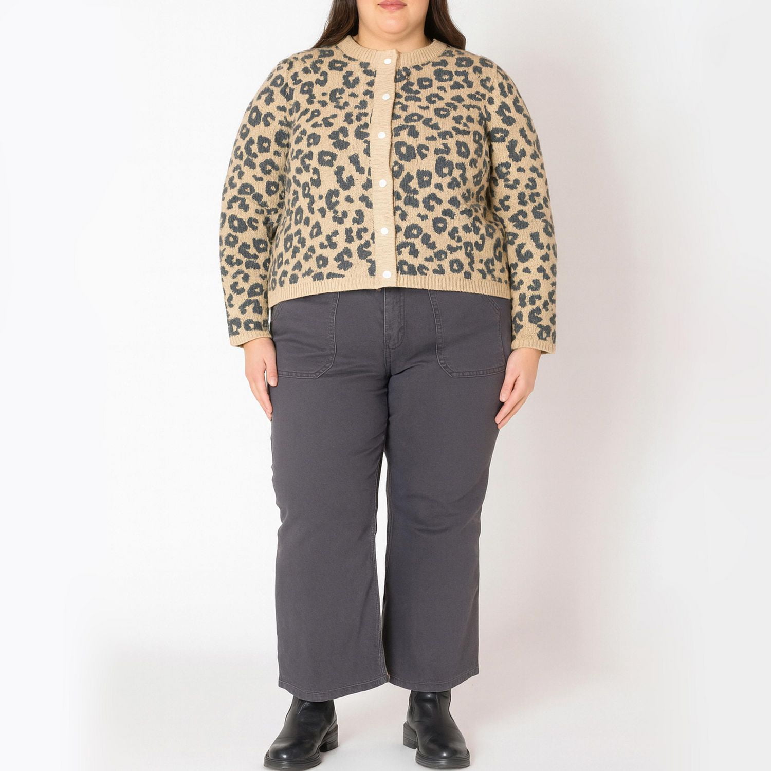 Devoted Taille Plus Femme cardigan à manches longues imprimé animalier