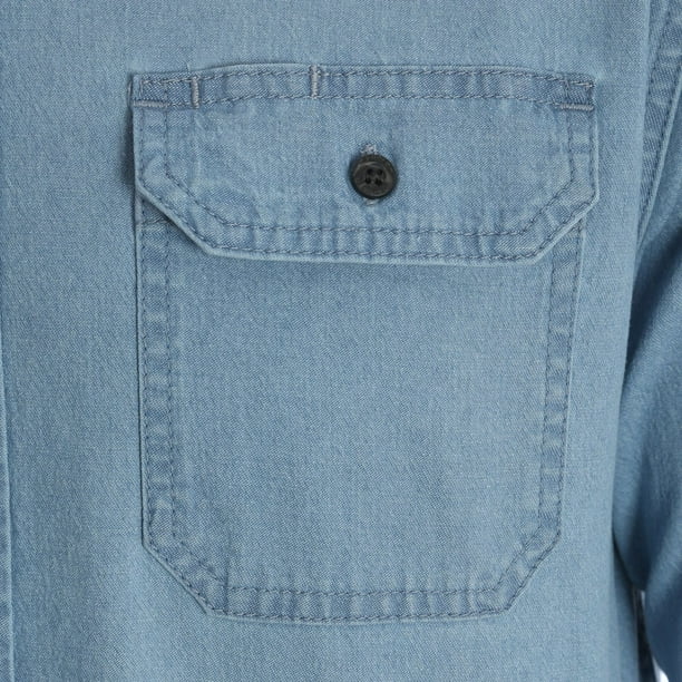 Chemise Wrangler Outdoor Series Homme – Bleue, Taille L, Manches Longues, Respirante
