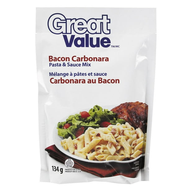 Great Value Carbonara Pasta and Sauce, 134 grams Walmart.ca