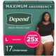 Sous-vêtement d’incontinence Depend Fresh Protection pour femmes, degré d’absorption maximal, G, couleur rosée, 17 unités 17 Unités – image 1 sur 6