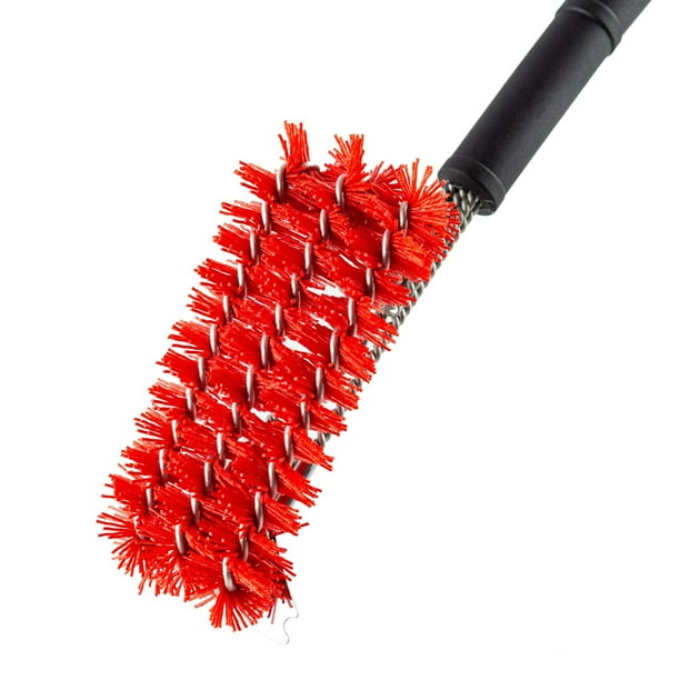 Dyna-Glo 18 Inch Grill Brush with Nylon Bristles and Stainless Steel  Scraper 